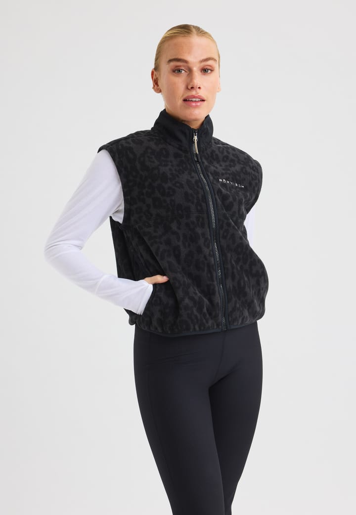 Röhnisch Women's Thermal Zip Up Fleece Vest Grey Leo Print Röhnisch Röhnisch Women's Thermal Zip Up Fleece Vest Grey Leo Print Röhnisch