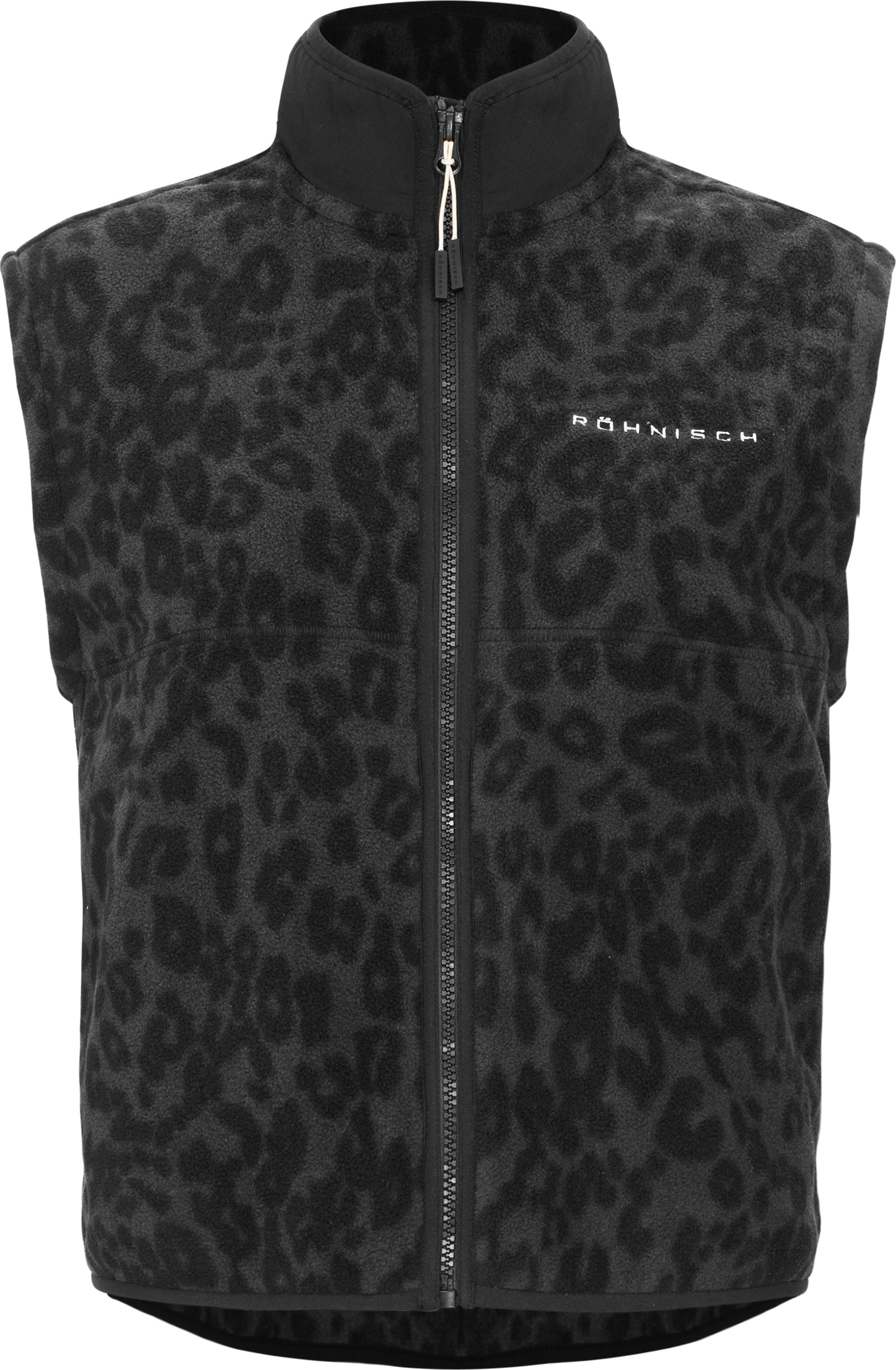 Röhnisch Women's Thermal Zip Up Fleece Vest Grey Leo Print Ovadderade västar L