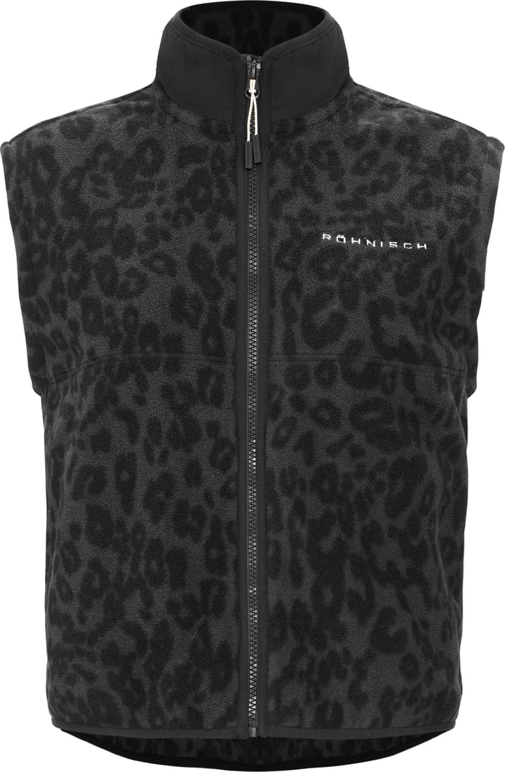 Röhnisch Women's Thermal Zip Up Fleece Vest Grey Leo Print Röhnisch