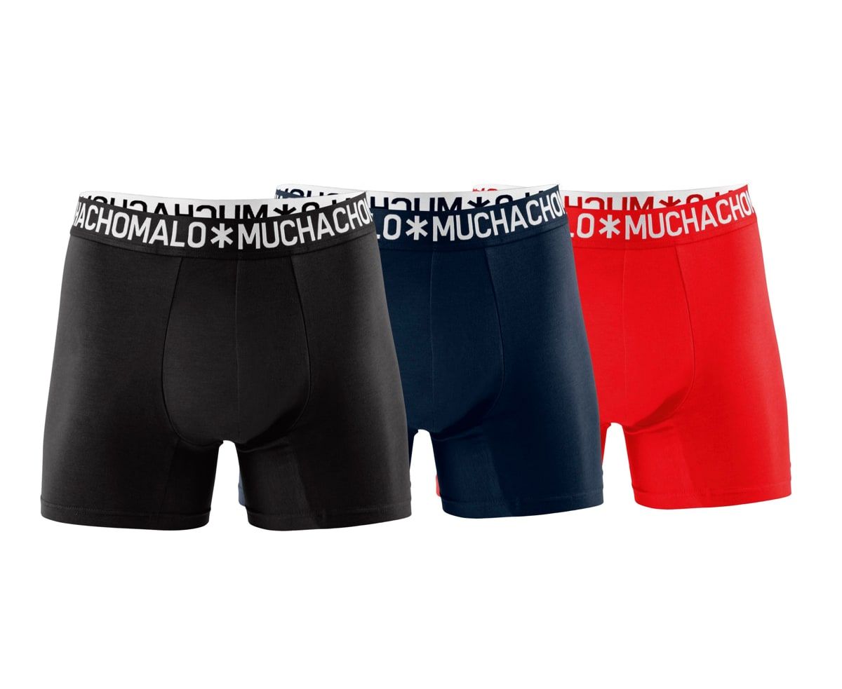 Muchachomalo Man 1132 Cotton Boxer 3pk Black/Blue/Red