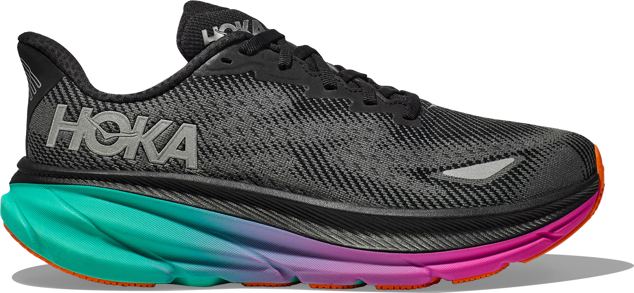 Hoka Women's Clifton 9 GORE-TEX Black / Electric Aqua Juoksukengät 38