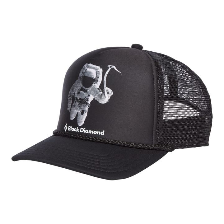 Black Diamond Flat Bill Trucker Hat Spaceshot Print Black Diamond Black Diamond Flat Bill Trucker Hat Spaceshot Print Black Diamond