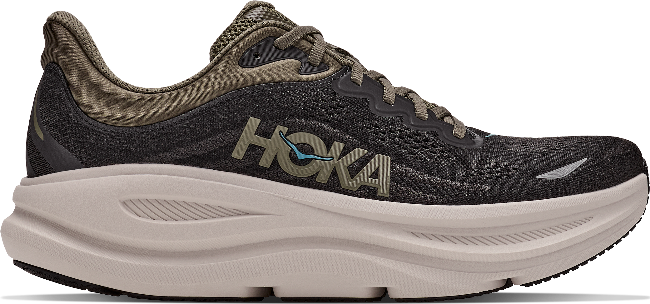 Hoka Men's Bondi 9 Black/River Rock Grey