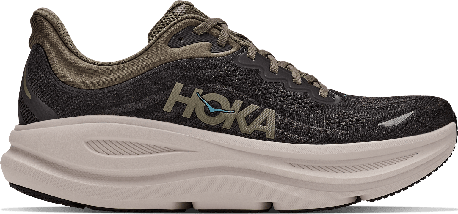 Hoka Men's Bondi 9 Black/River Rock Grey