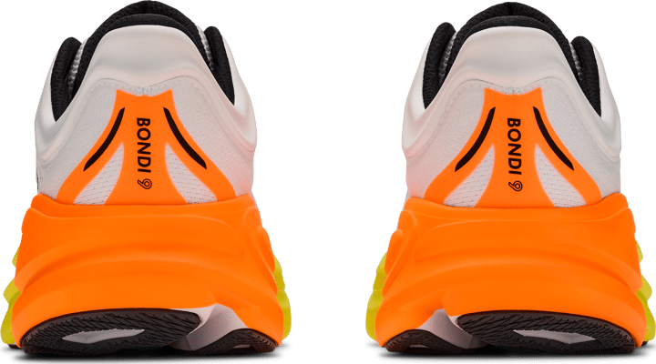 Hoka Men's Bondi 9 White/Neon Tangerine Hoka
