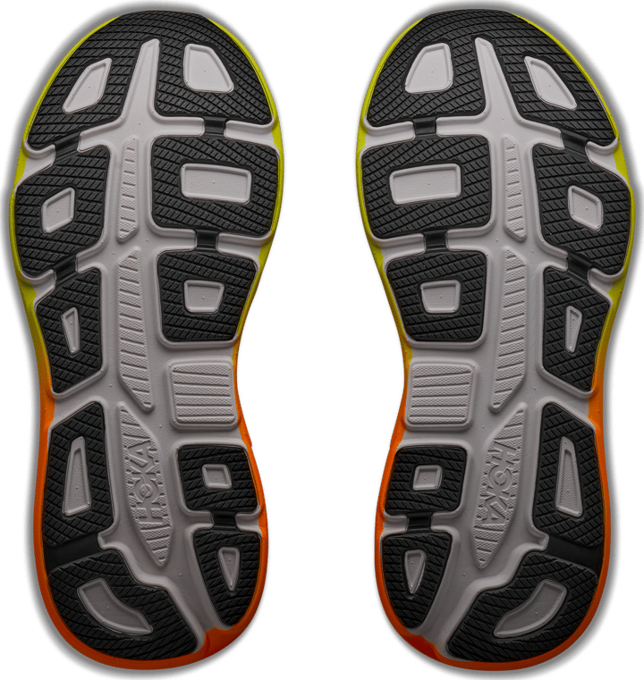 Hoka Men's Bondi 9 White/Neon Tangerine Hoka