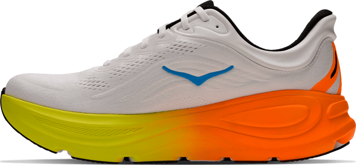 Hoka Men's Bondi 9 White/Neon Tangerine Hoka