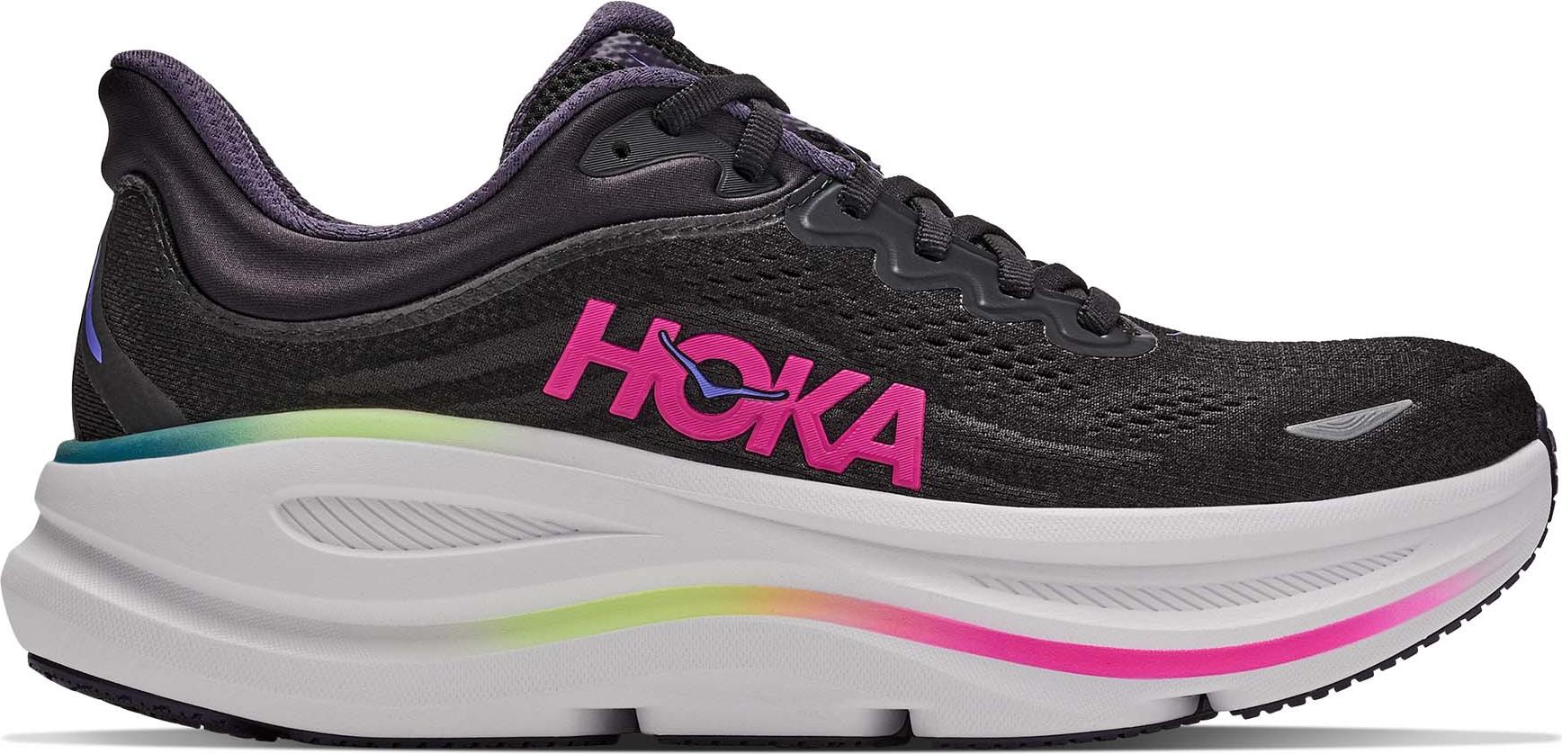 Hoka Women's Bondi 9 Black/Neon Dragonfruit