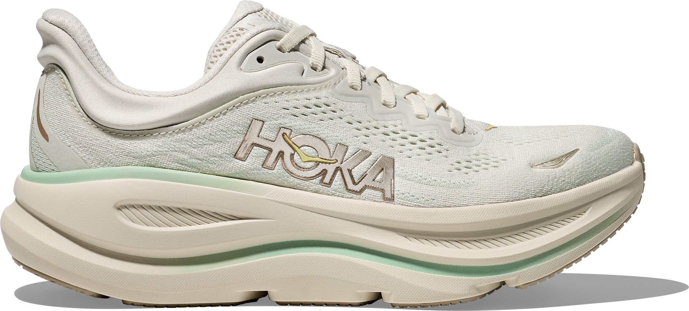 Hoka Women's Bondi 9 Truffle Salt/Sea Glass Løpesko 36