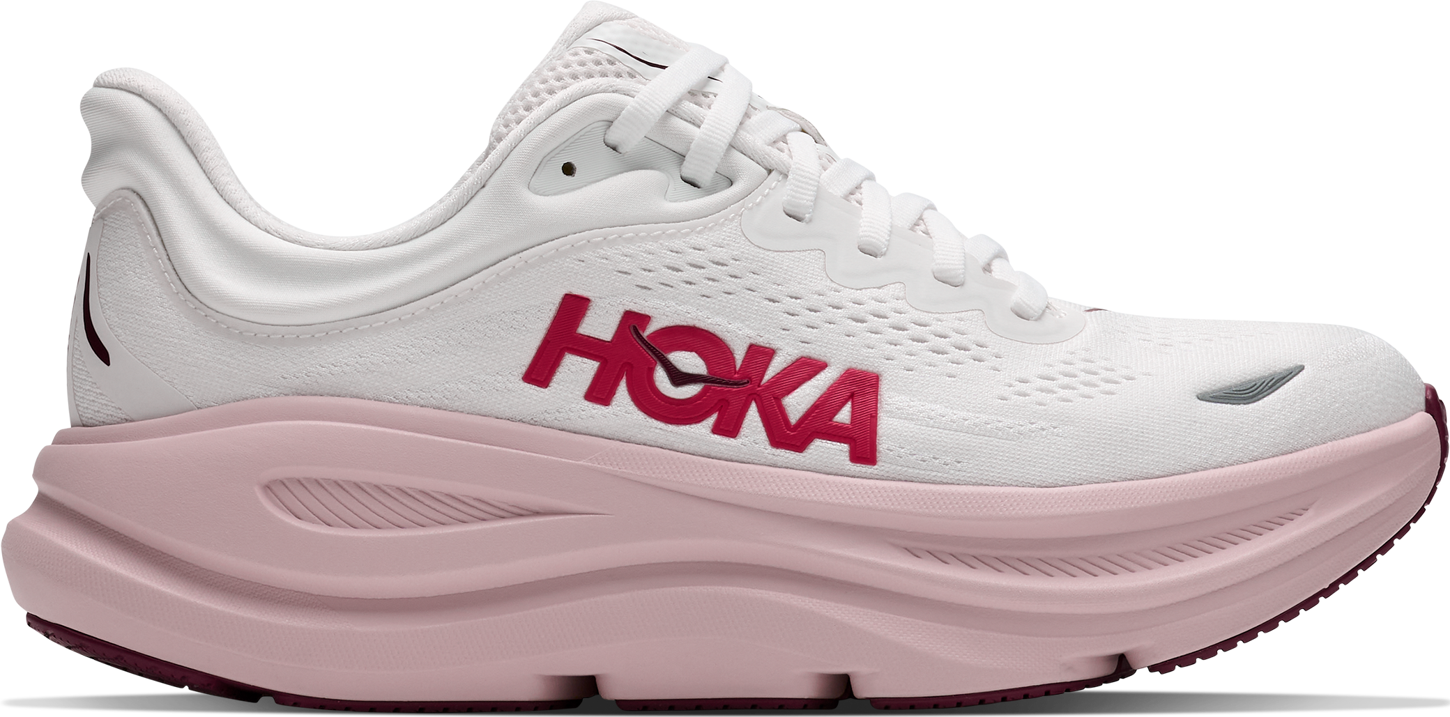 Hoka Women's Bondi 9 White/Pink Opal