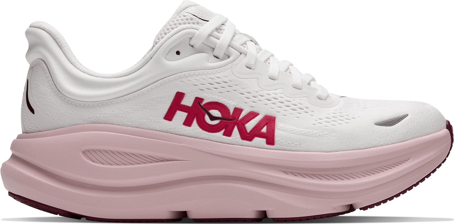 Hoka Women's Bondi 9 Wide White/Pink Opal