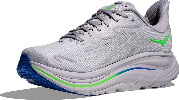 Hoka Men's Clifton 10 Ash Grey / Neon Green Hoka