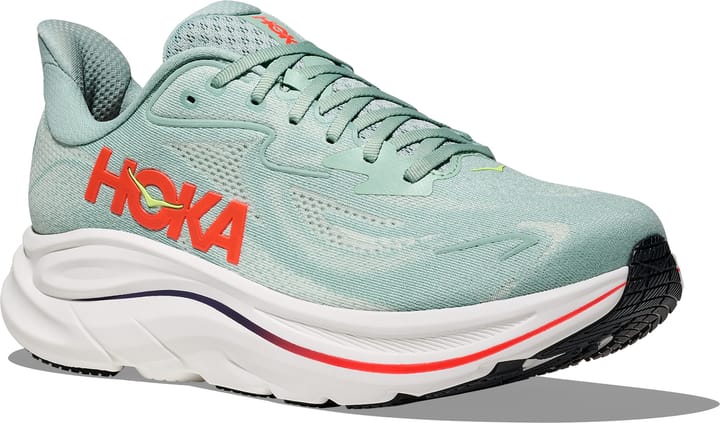Hoka Men's Clifton 10 Wide Sage/Neon Flame Hoka