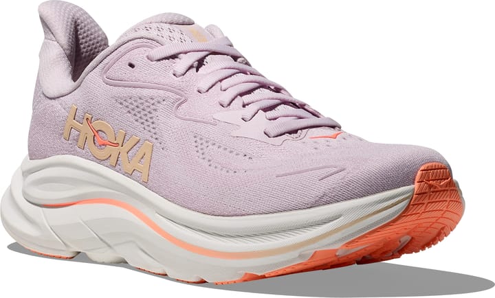 Hoka Women's Clifton 10 Wide Lilac Cream/Tangerine Glow Hoka
