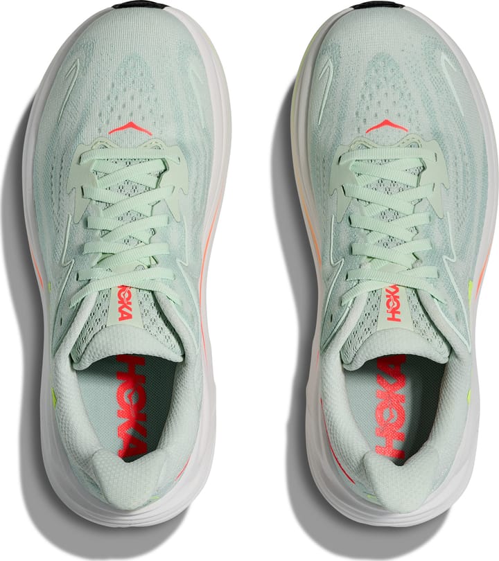 Hoka Women's Clifton 10 Wide Sea Glass/Neon Flame Hoka