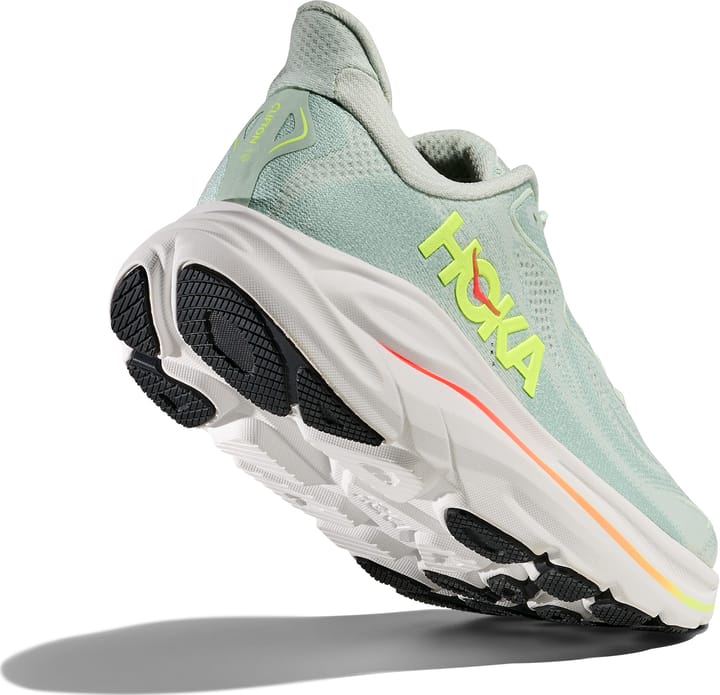 Hoka Women's Clifton 10 Wide Sea Glass/Neon Flame Hoka