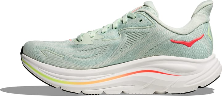 Hoka Women's Clifton 10 Wide Sea Glass/Neon Flame Hoka