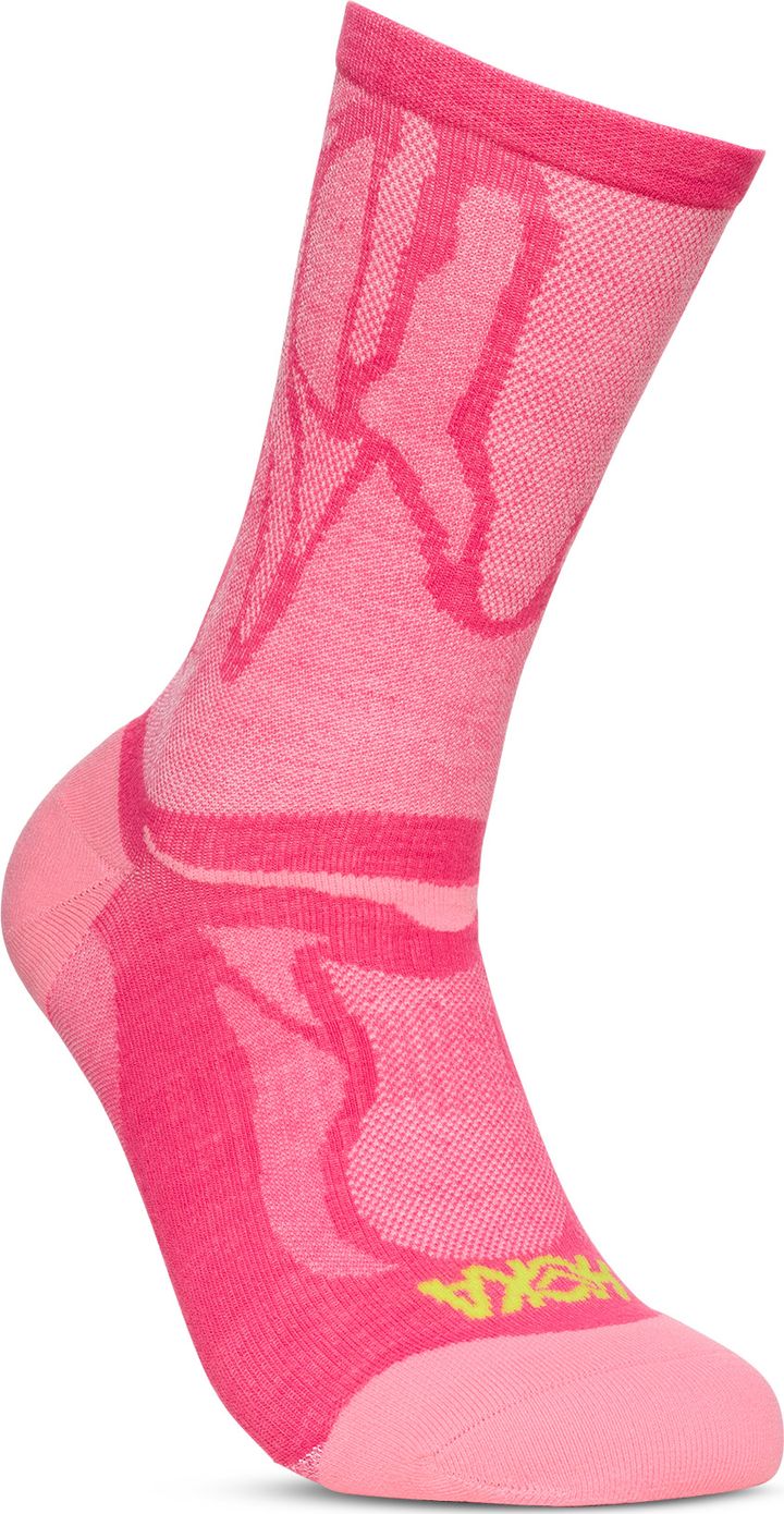 Hoka Unisex Clifton 10 Crew Run Sock Electric Rose Hoka