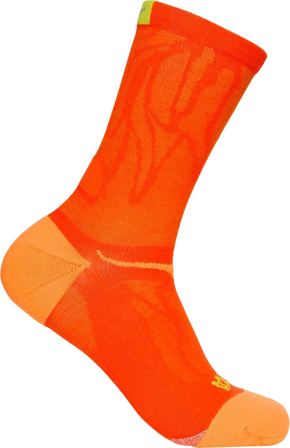 Hoka Unisex Clifton 10 Crew Run Sock Lava