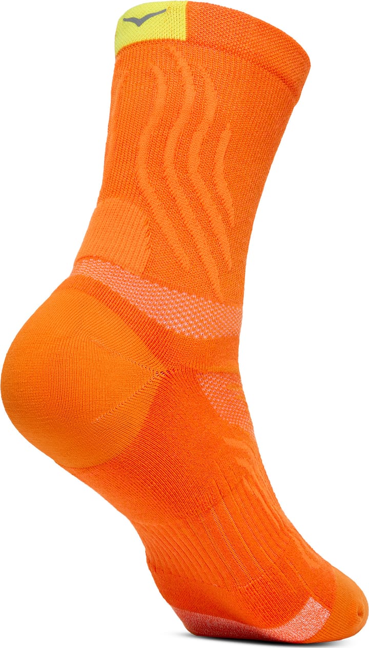 Hoka Unisex Bondi 9 Crew Run Sock Electric Tangerine Hoka