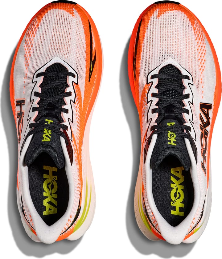 Hoka Men's Mach X 3 White/Neon Tangerine Hoka