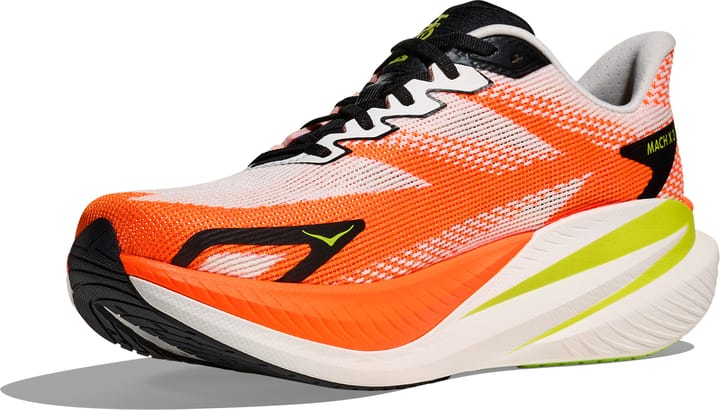 Hoka Men's Mach X 3 White/Neon Tangerine Hoka