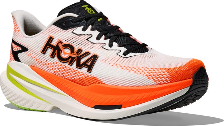 Hoka Men's Mach X 3 White/Neon Tangerine Hoka