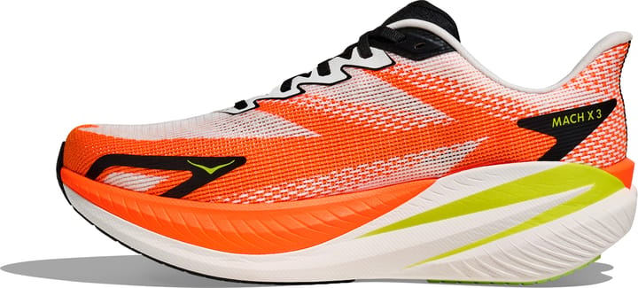 Hoka Men's Mach X 3 White/Neon Tangerine Hoka