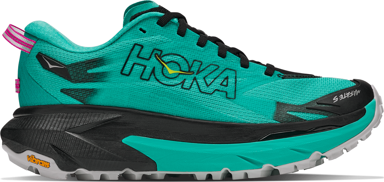 Hoka Women's Mafate 5 Black/Electric Aqua