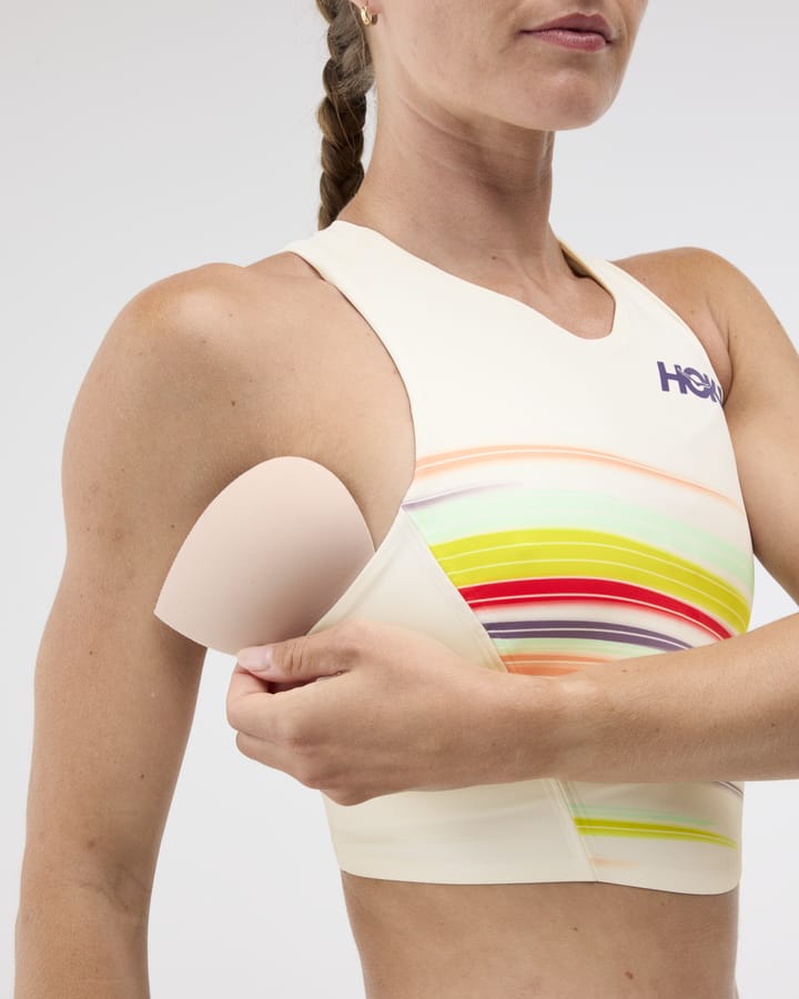 Hoka Women's Race Day Crop Bra Alabaster Flare Hoka
