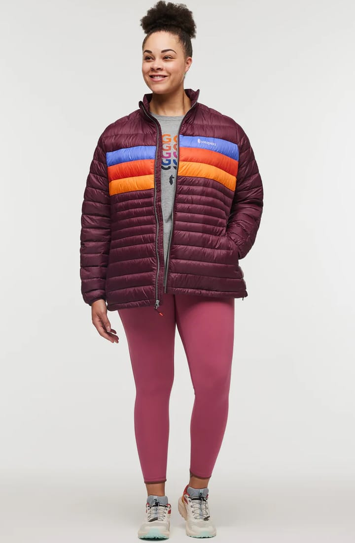 Cotopaxi Women's Fuego Down Jacket Wine Stripes Cotopaxi