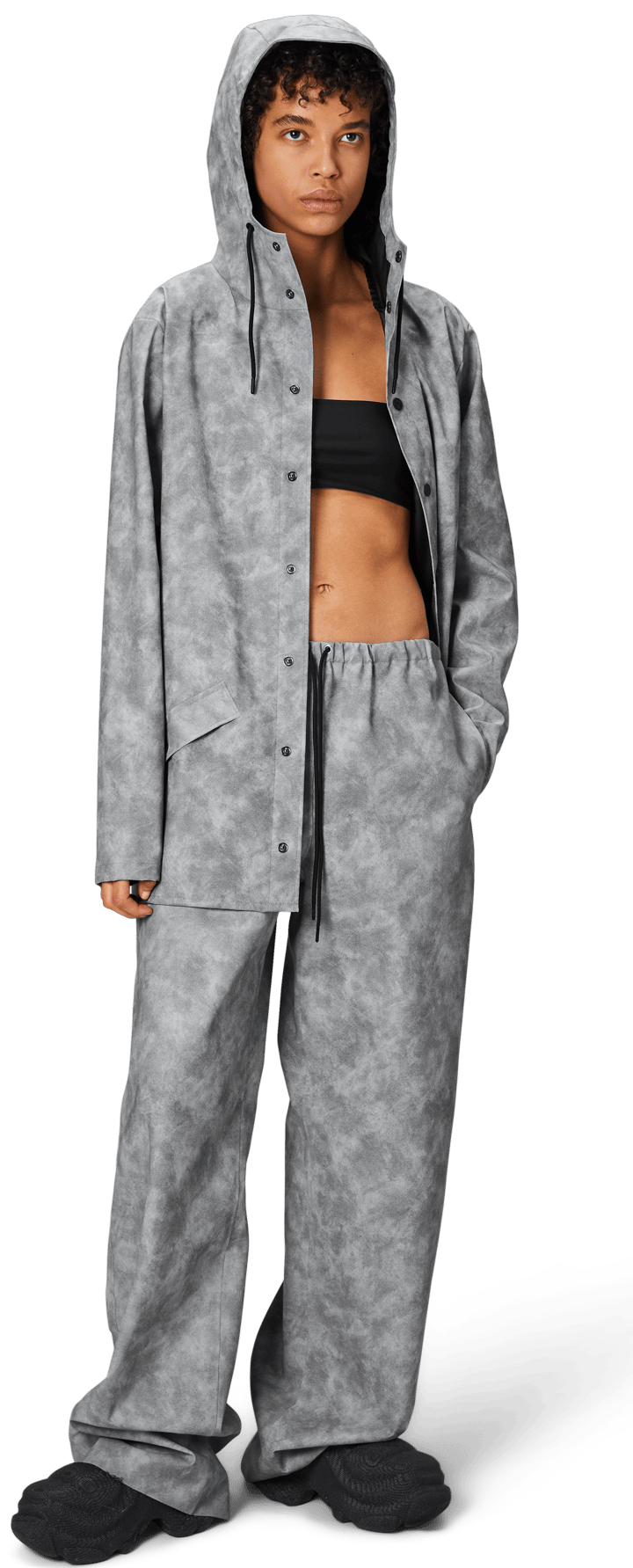 Rains Unisex Jacket Distressed Grey Rains