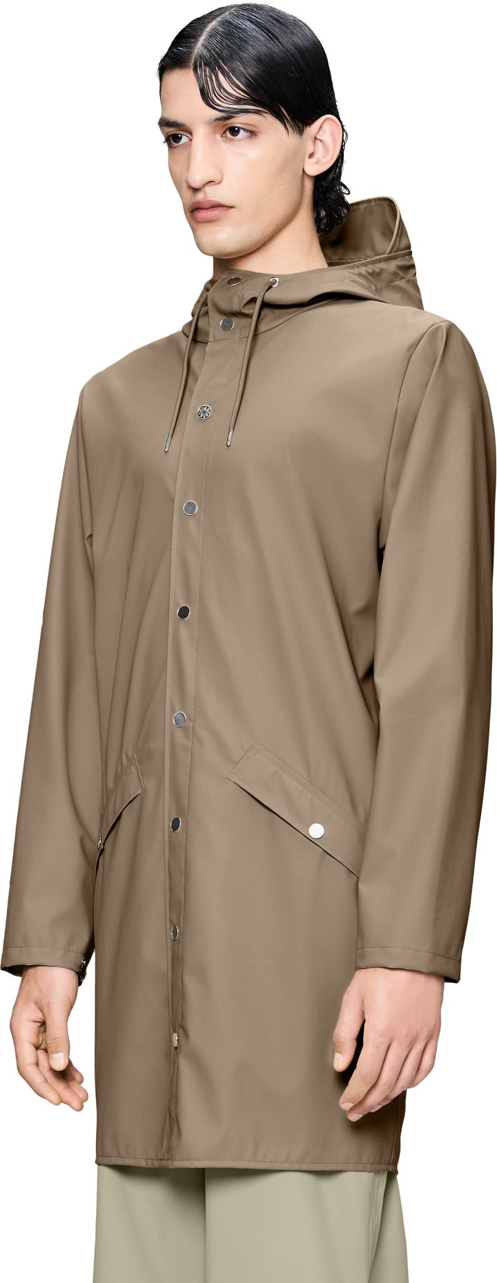 Rains Unisex Long Jacket Beige Rains