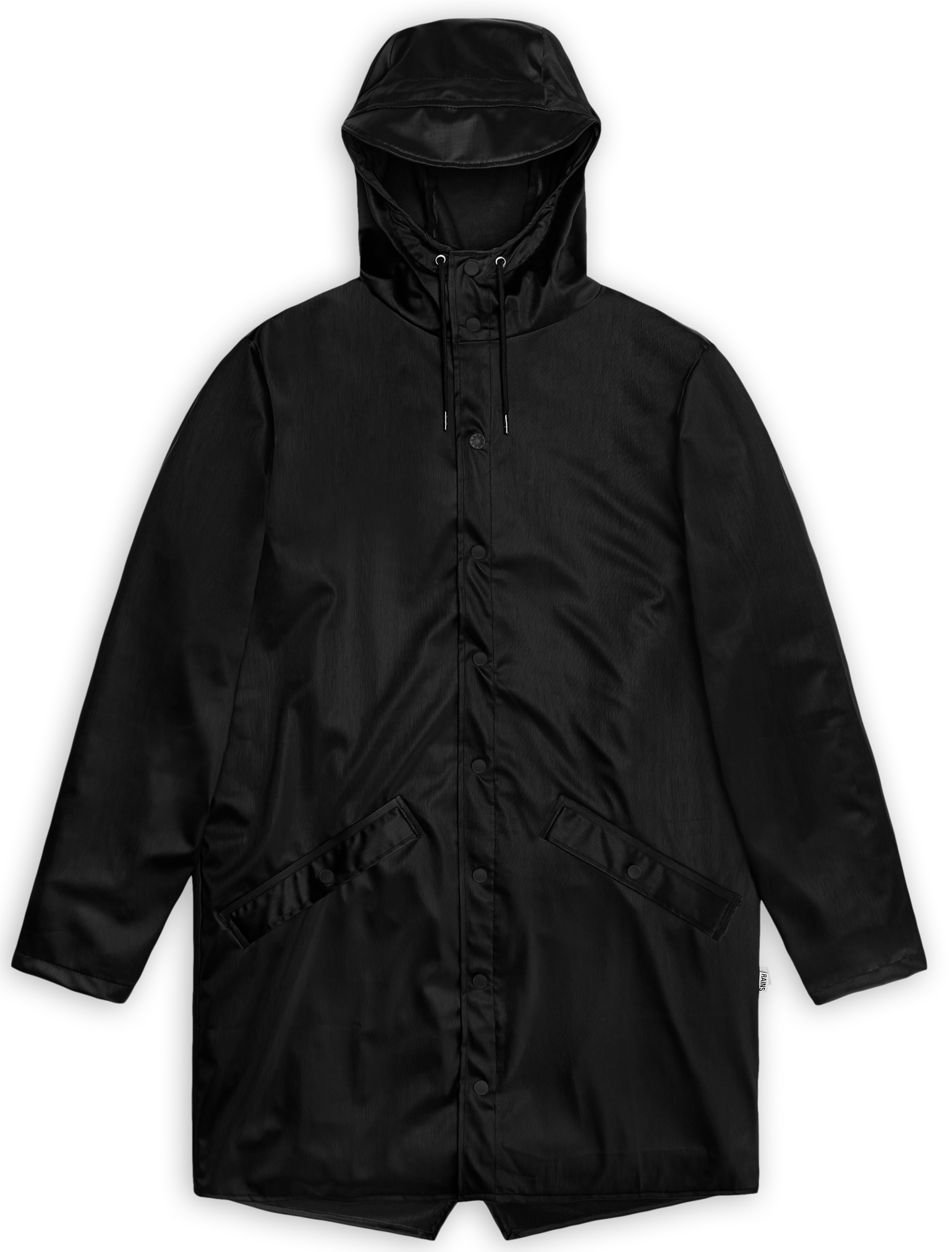 Rains Unisex Long Jacket Black Grain