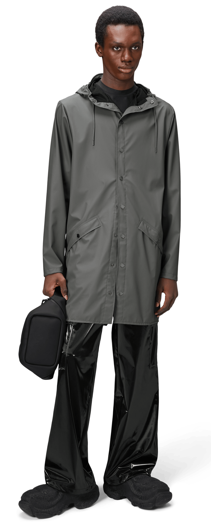 Rains Unisex Long Jacket Grey Rains