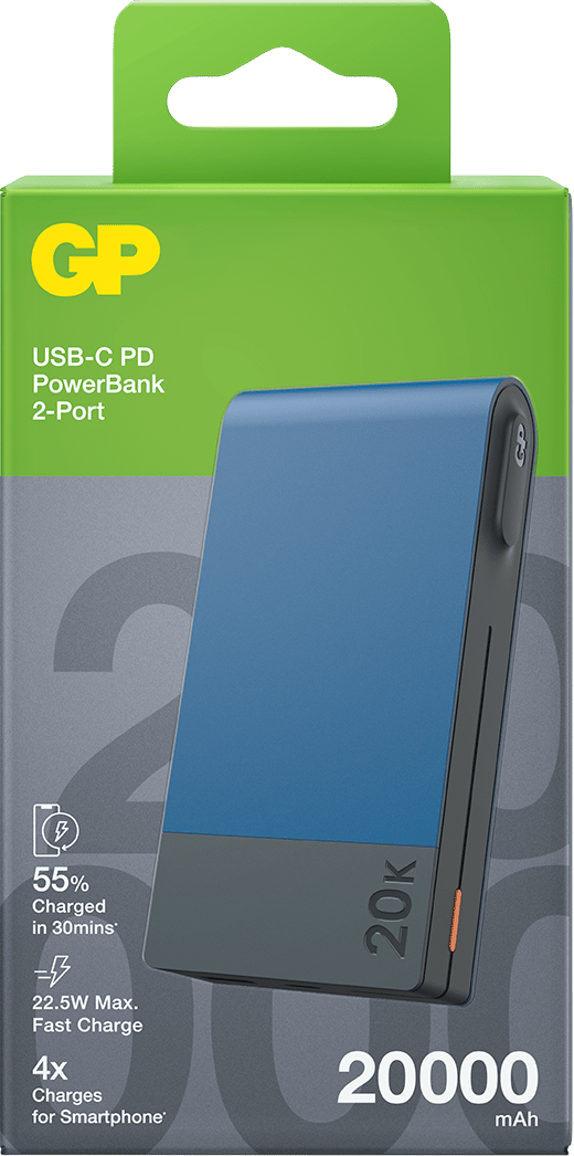 GP Batterier GP Powerbank M2 20000 mAh Blue GP Batterier GP Batterier GP Powerbank M2 20000 mAh Blue GP Batterier