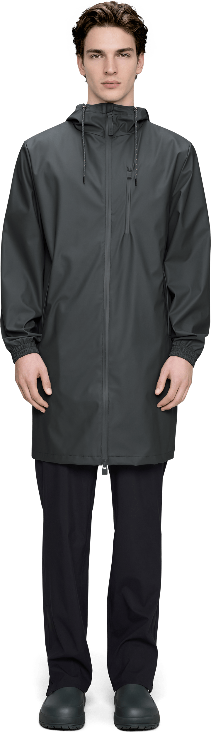 Rains Unisex Long Storm Breaker Dark Grey Rains