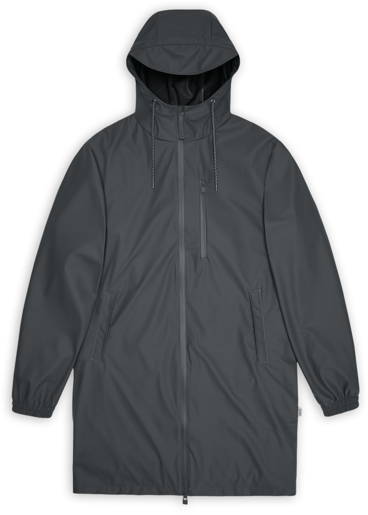 Rains Unisex Long Storm Breaker Dark Grey Rains