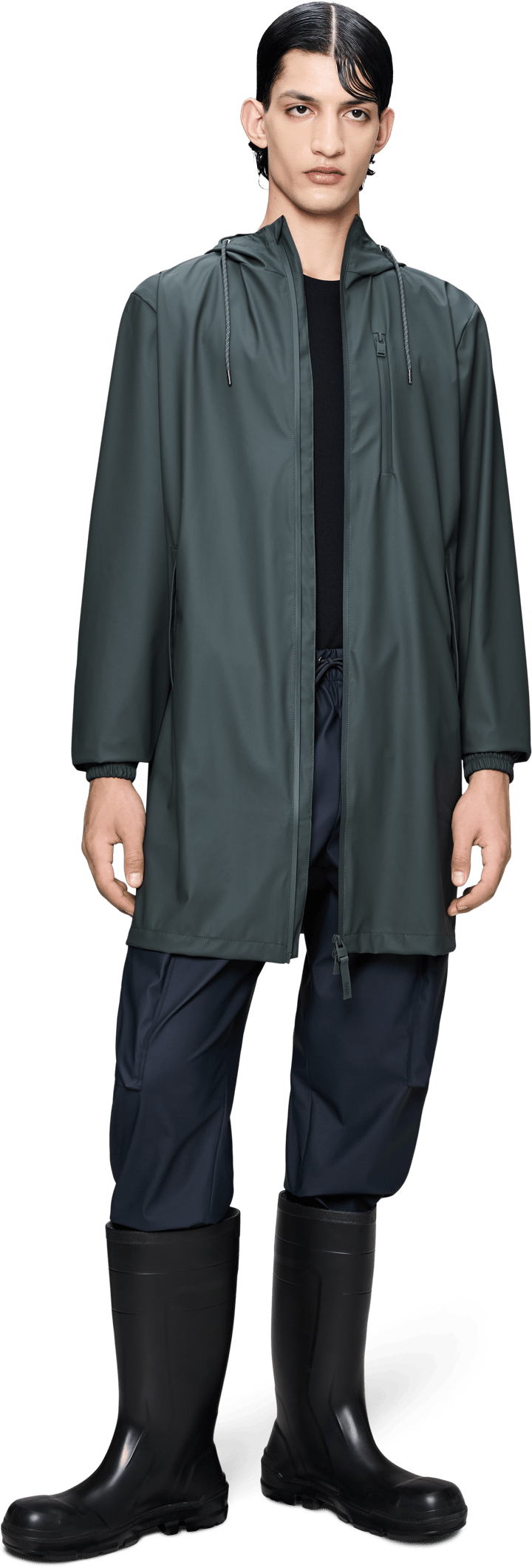Rains Unisex Long Storm Breaker Dark Grey Rains