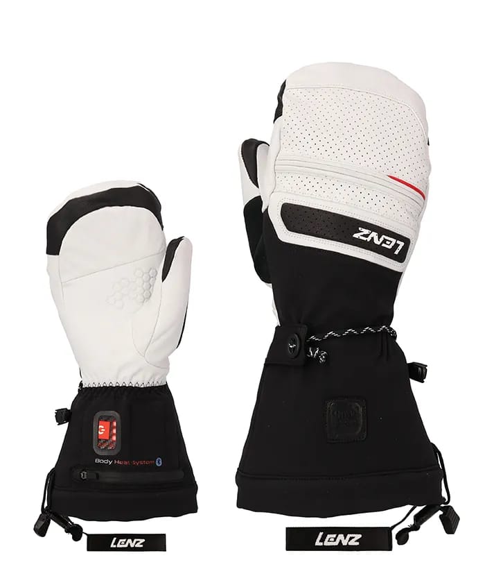 Lenz Heat Glove 9.0 Finger Cap Mittens White/black Lenz