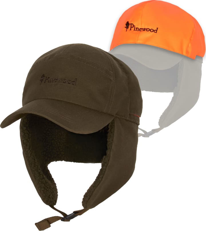 Pinewood Småland Teddy Winter Cap Mossgreen/orange Pinewood
