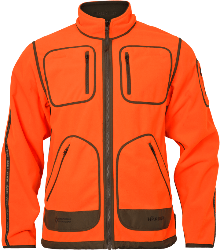 Härkila Men's Kamko Blaze Rev Fleece Shirt Orange Blaze/willow Green Härkila
