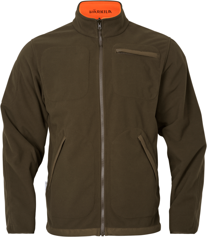 Härkila Men's Kamko Blaze Rev Fleece Shirt Orange Blaze/willow Green Härkila