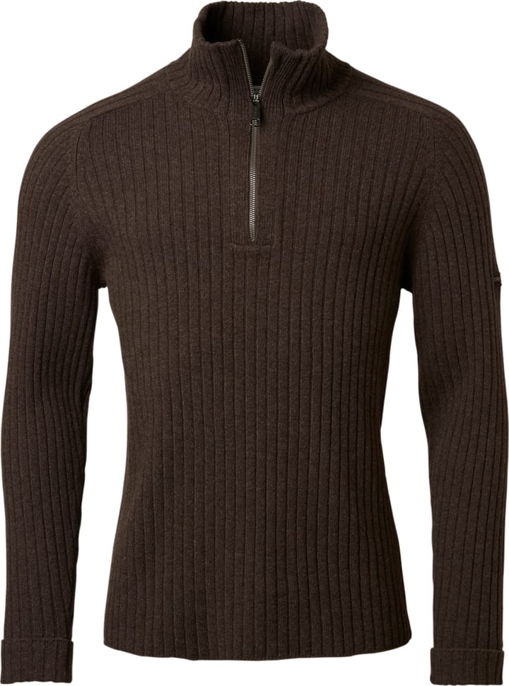 Chevalier Men's Antony Half Zip Wool Pullover  Antler Brown Chevalier