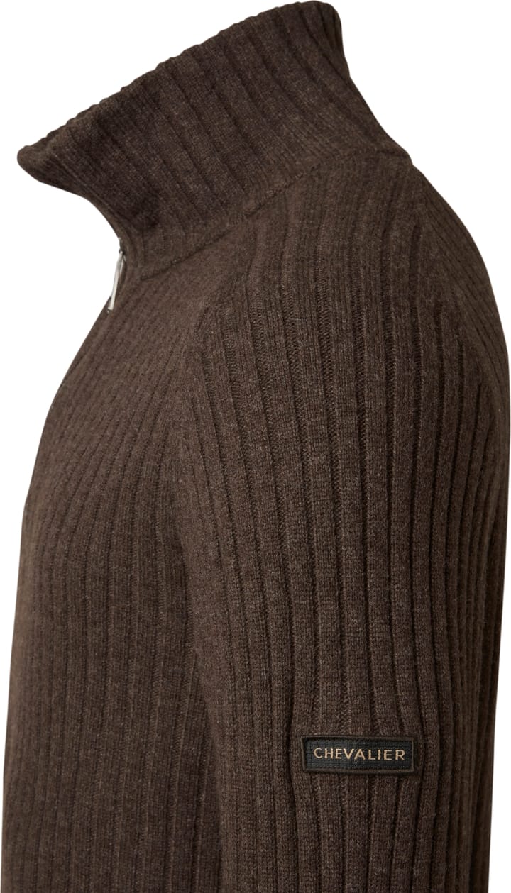 Chevalier Men's Antony Half Zip Wool Pullover  Antler Brown Chevalier