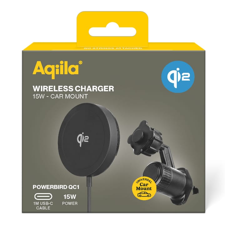 Aqiila Qi2 Wireless Charger With Carmount Black Aqiila