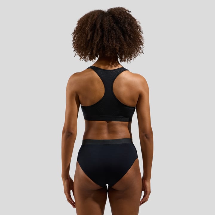 Odlo Women's Ascent Performance Wool Medium Support Sports Bra Black Odlo