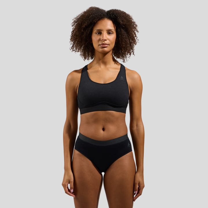 Odlo Women's Ascent Performance Wool Medium Support Sports Bra Black Odlo