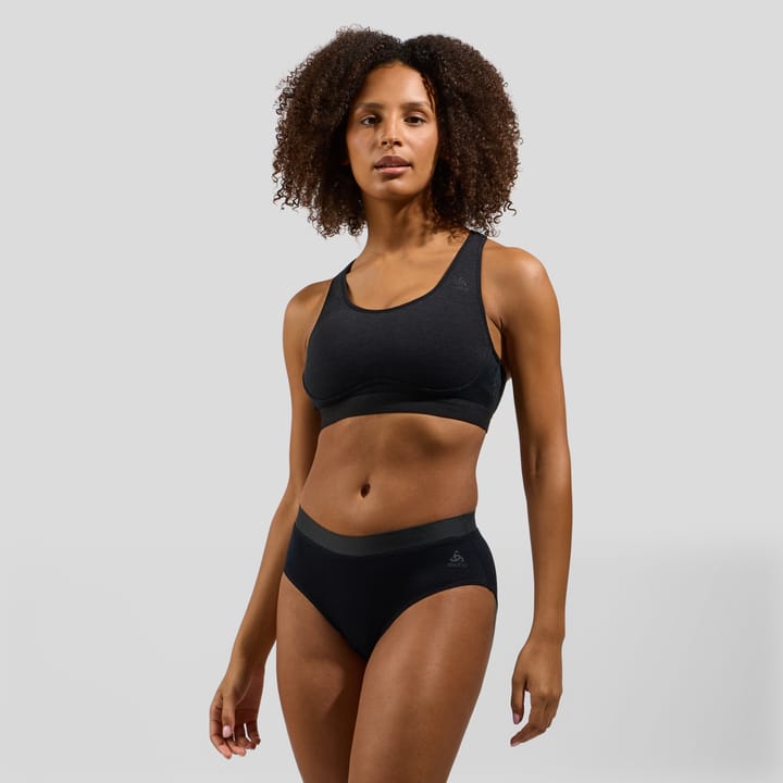 Odlo Women's Ascent Performance Wool Medium Support Sports Bra Black Odlo