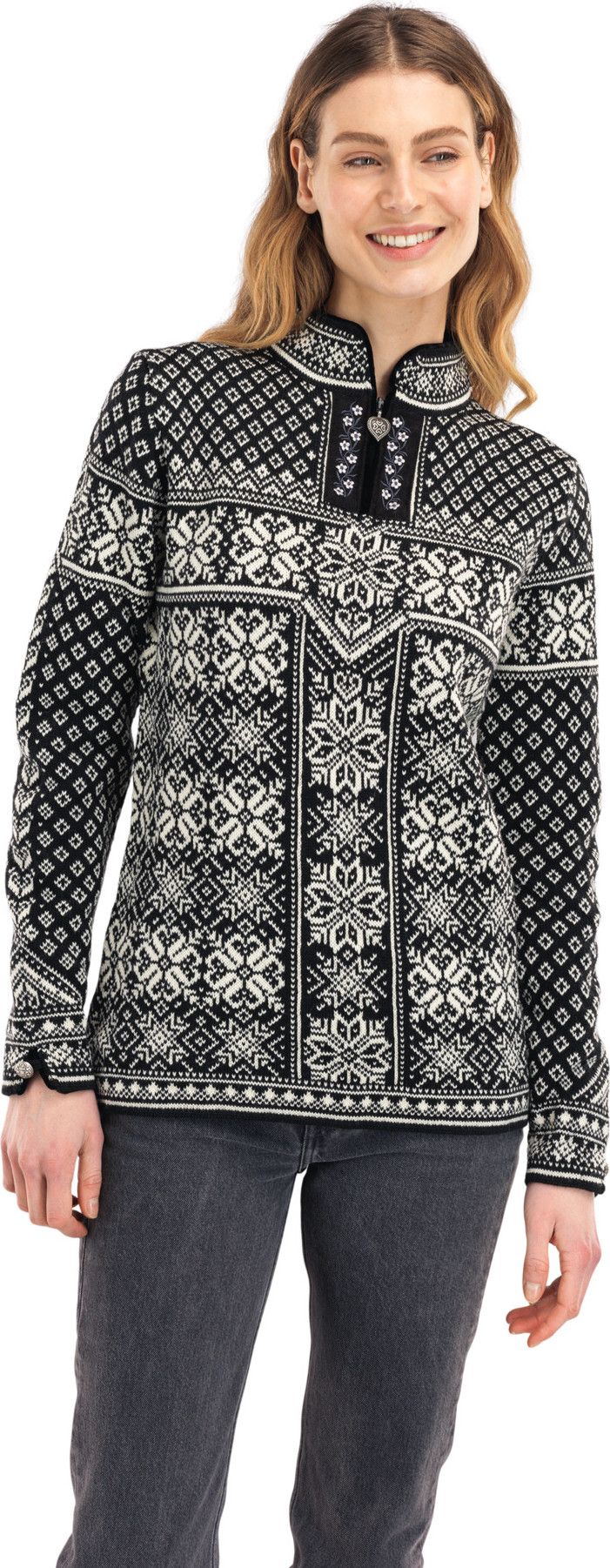 Dale of Norway Women's Peace Sweater Black/White Dale of Norway